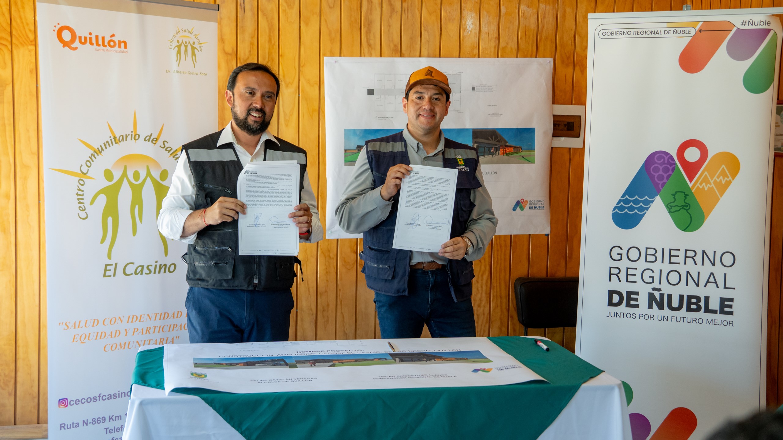 Firman convenio para la ampliación del CECOSF El Casino en Quillón